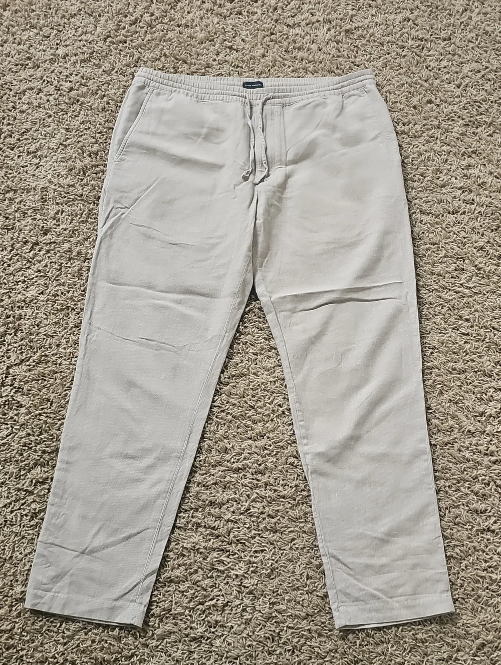 Club Monaco Beach Pants Cotton Linen Pull On Drawstring XL Slacks